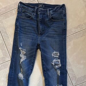 Distressed Blue Jeans
